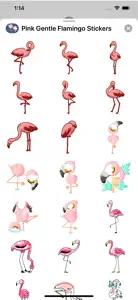 Pink Gentle Flamingo Stickers screenshot #3 for iPhone