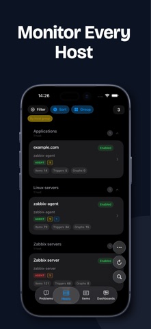 TriggerDeck for Zabbix screenshot