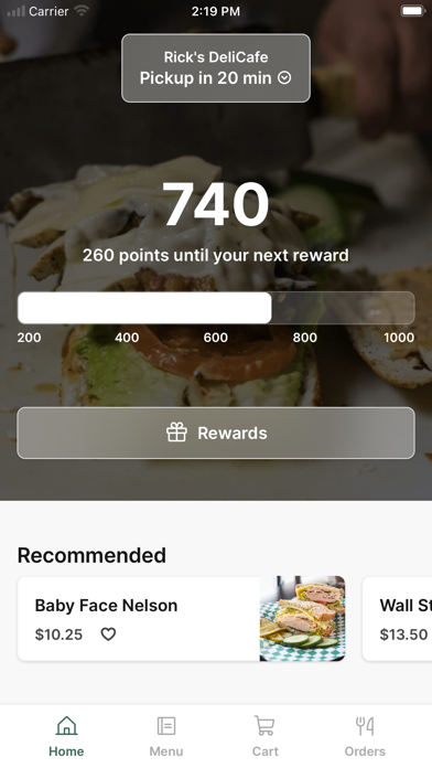 Ricks DeliCafe iPhone screenshot 1 - Food & Drink app