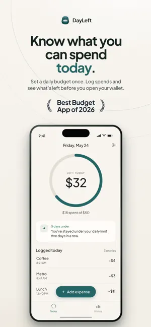 DayLeft: Daily Budget screenshot 1