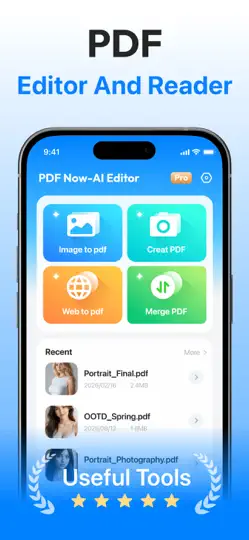 Captura de pantalla de PDF Now-AI Editor en iPhone 2