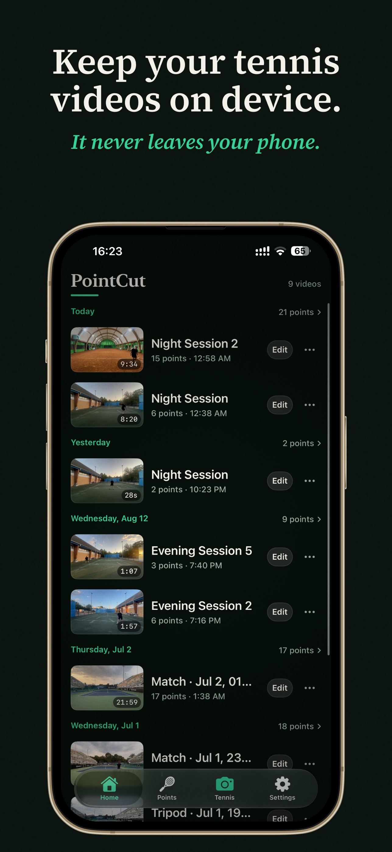 Screenshot 2 of PointCut: Tennis Video Editor