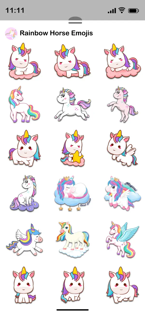 Screenshot #1 pour Rainbow Horse Emojis