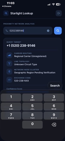 Starlight Call Lookup iPhone screenshot