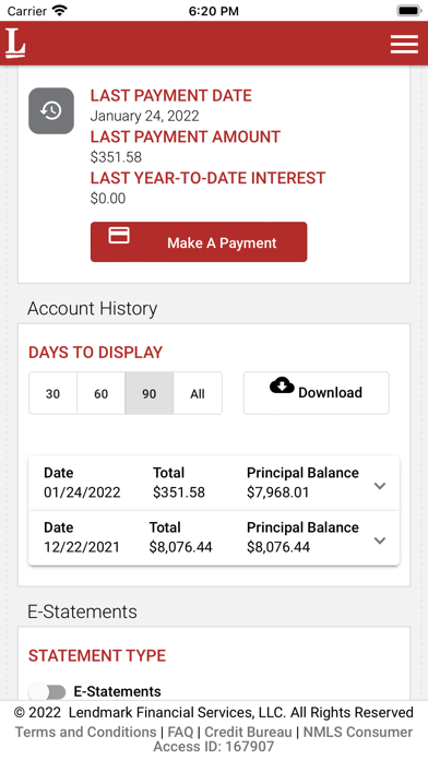 Lendmark Mobile Screenshot