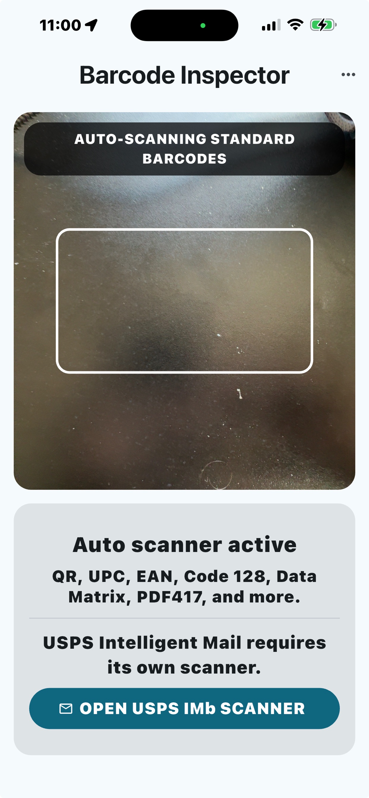 Screenshot 1 of Barcode Inspector