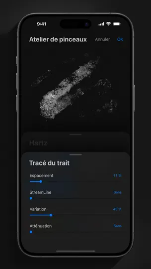 Capture d'écran de Procreate Pocket sur iPhone 9