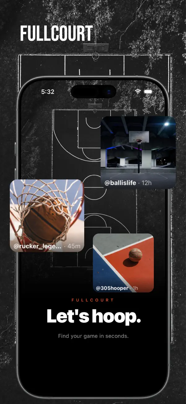 Screenshot #1 pour Fullcourt: Pickup Basketball