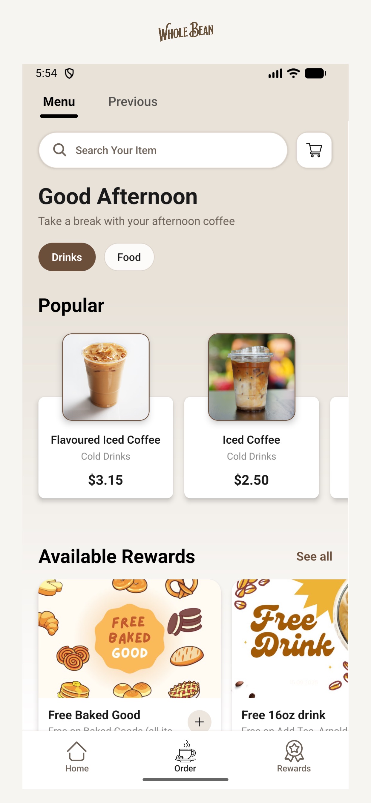 Screenshot 1 of Whole Bean Coffee