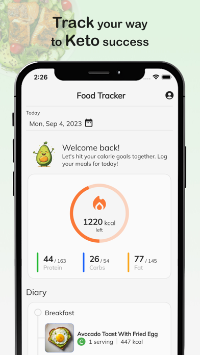 Keto Diet Food Diary Screenshot