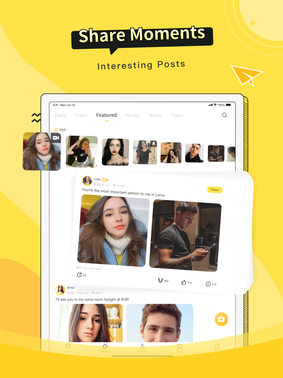 Lemo - Chill & Chat iPad screenshot 5 - Social Networking app