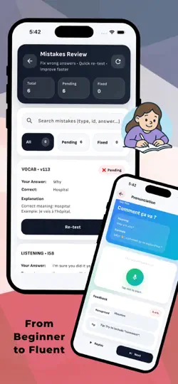 Capture d'écran de French Skills : AI Quotidienne sur iPhone 4