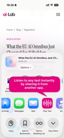 Play Text (TTS) iPhone screenshot