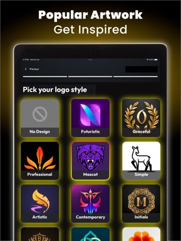 Arvine AI Logo Maker & Creator iPad screenshot