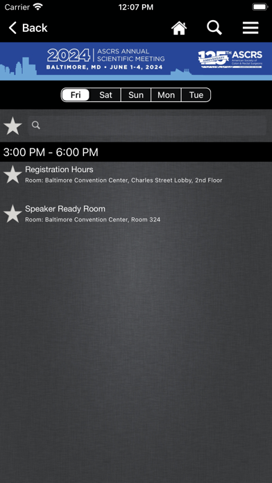 ASCRS Events Screenshot