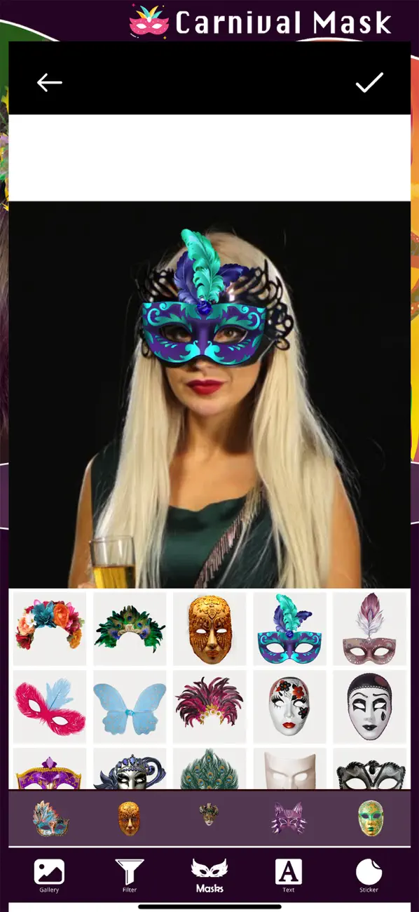 Screenshot #1 pour Carnival Mask Cam : Mask Art