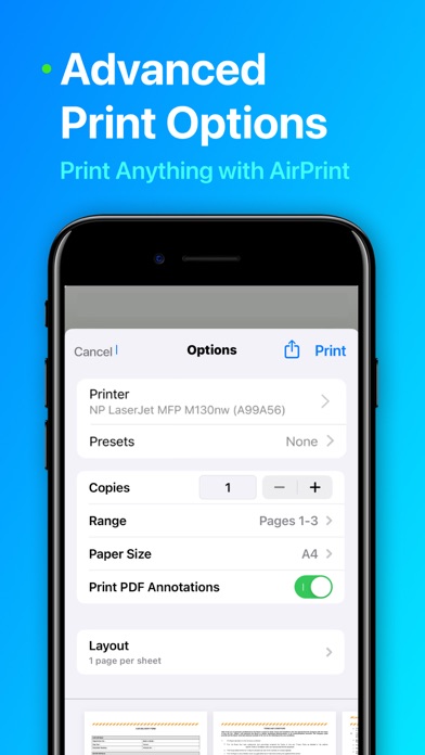 Mobile Printer App Screenshot