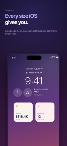 GlanceKit: Live Data Widget iPhone screenshot