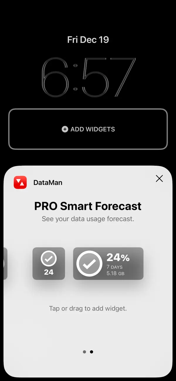 #2. DataMan - Data Usage Widget (iOS) Oleh: Johnny Ixe