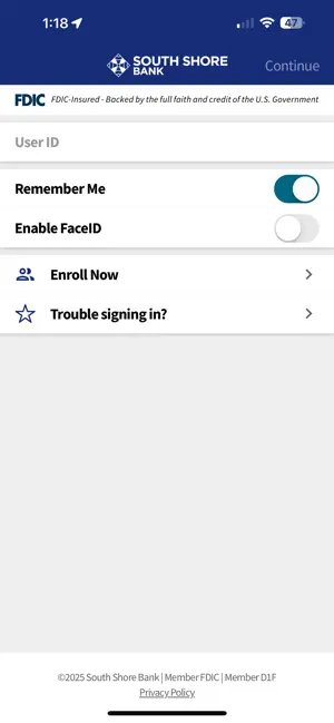 South Shore Bank Mobile screenshot 1