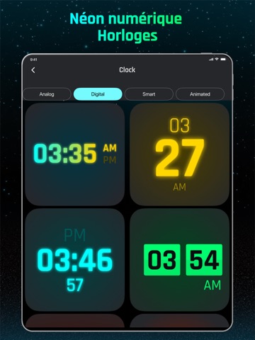 Horloge de nuit numérique néon iPad screenshot 6