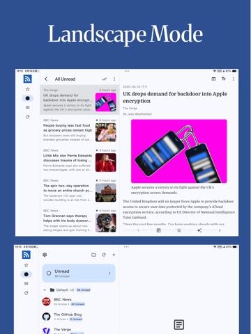 SmartRSS: RSS Reader & Podcast iPad screenshot