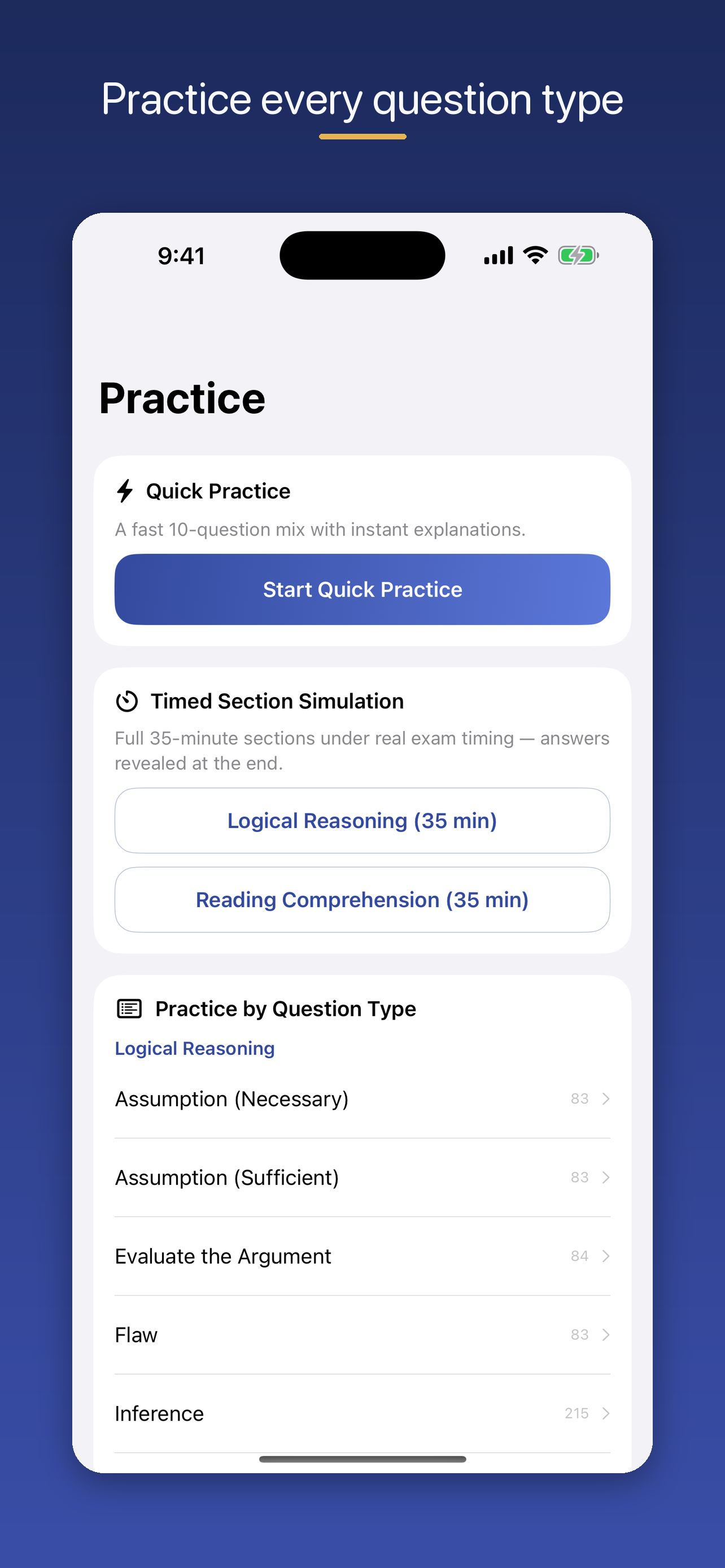 LSAT Test Prep: Practice Exam screenshot 4