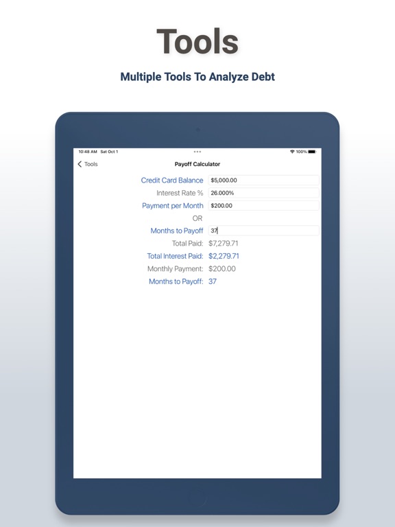 Loan Calculator - Debt Planner iPad screenshot 5 - Finance app