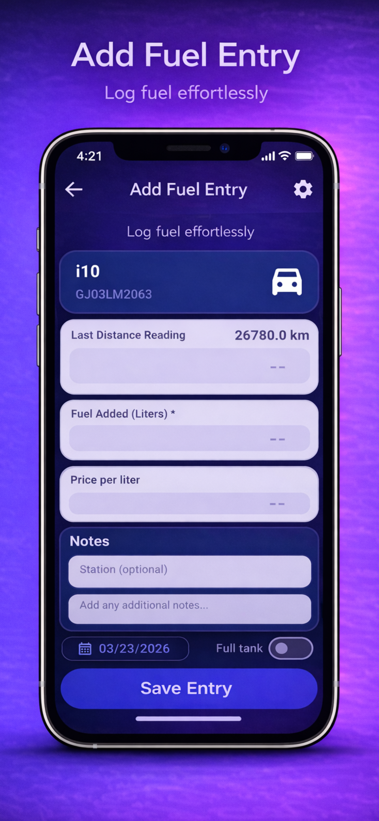 VehicleMileage:Mileage Tracker screenshot 4