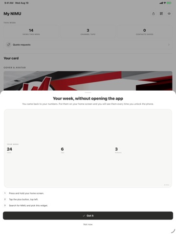 NIMU Local iPad screenshot