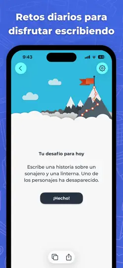 Captura de pantalla de Writing Challenge en iPhone 3