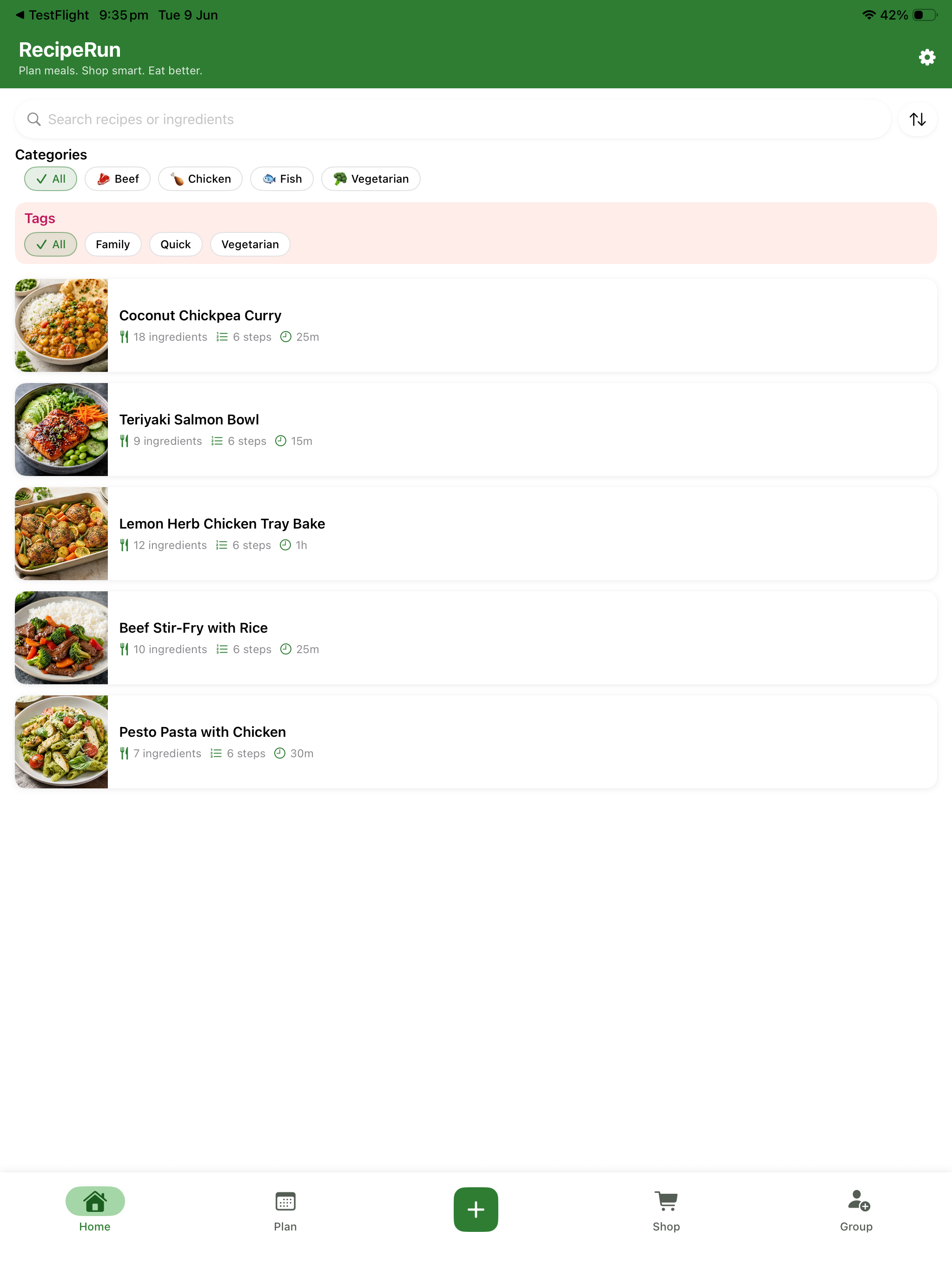 RecipeRun: Meal & Grocery List screenshot 7