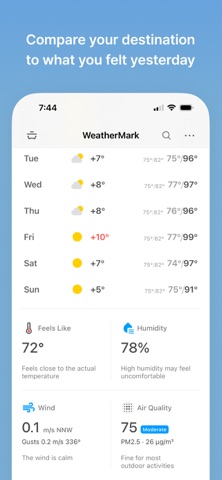 WeatherMark - Weather Compare Screenshot 3 of 4
