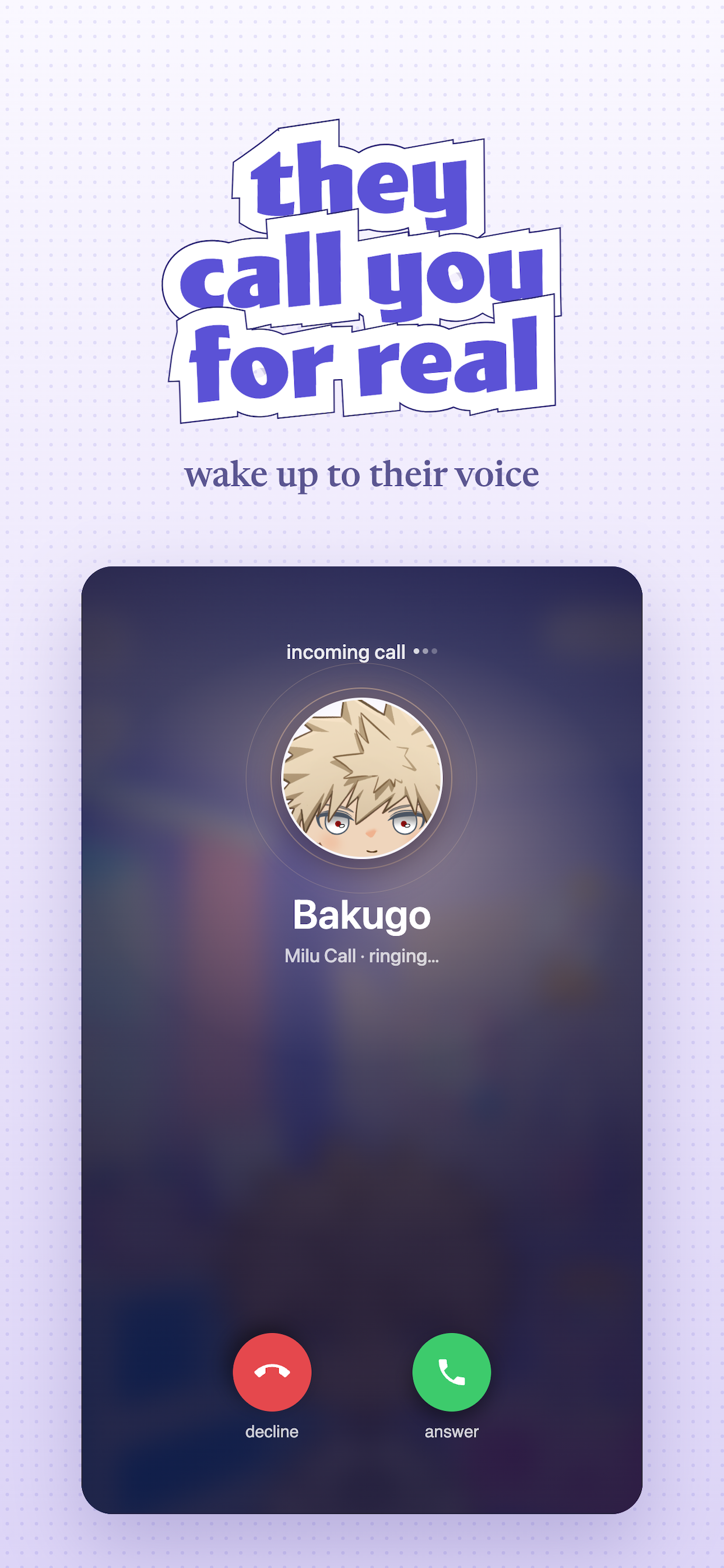 Milu: character morning call screenshot 2