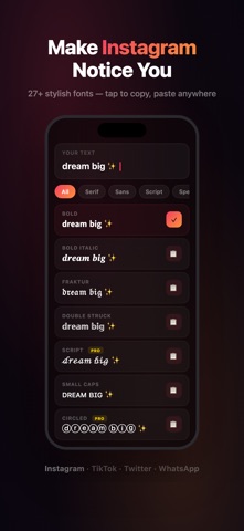FontVibe: Fonts & Bio Writer iPhone screenshot