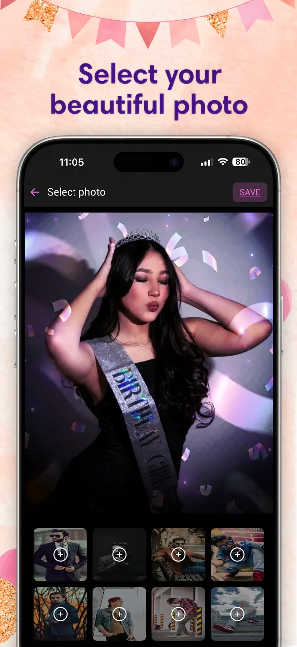 Screenshot #3 pour Birthday Videos Maker app
