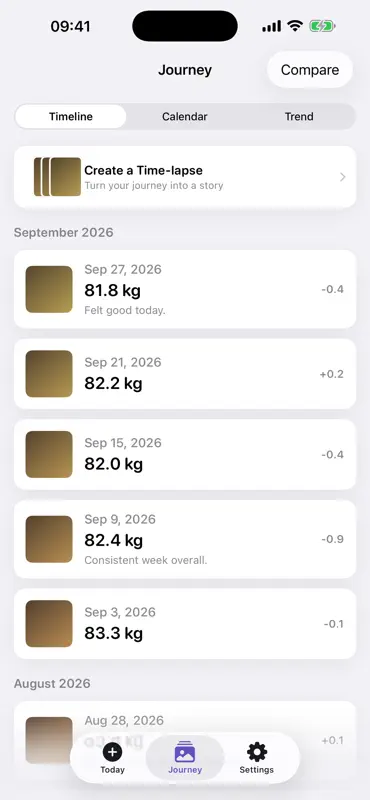 BodyMirror: Weight & Photo Log screenshot 2 of 5