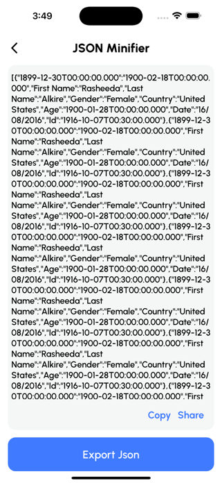JSON Tools: XLSX CSV to JSON Screenshot 6 of 6