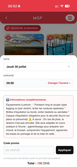 MGP - Réservation d'activités screenshot 3