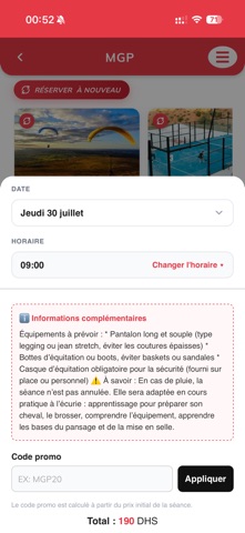MGP - Réservation d'activités screenshot