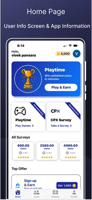 EarnZy: Survey & Games iPhone screenshot 2