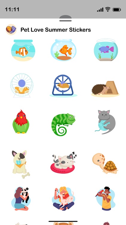 Pets Love  Summer Stickers