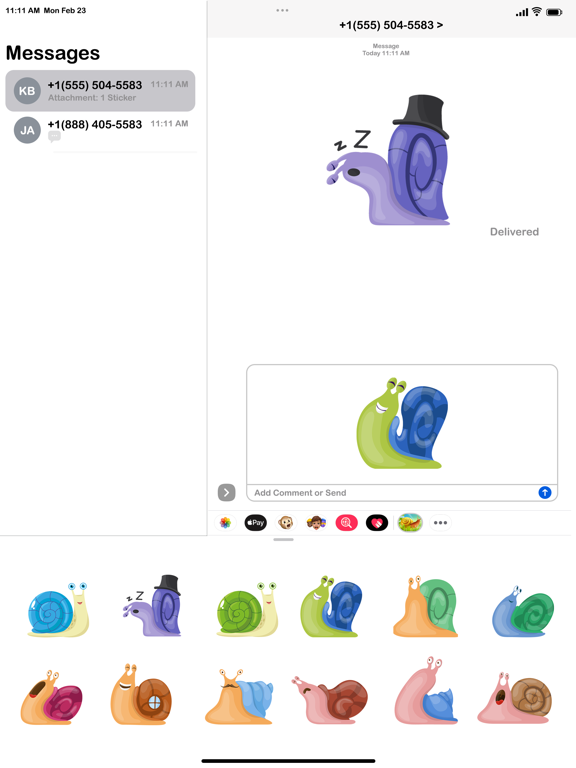 Screenshot #6 pour Snail Emoji Stickers Pack