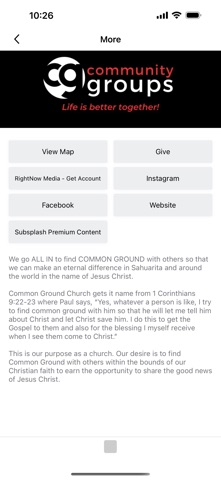 Common Ground Church Sahuarita iPhone screenshot