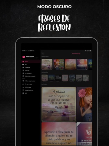 ReflexionApp: Frases & Quotes iPad screenshot
