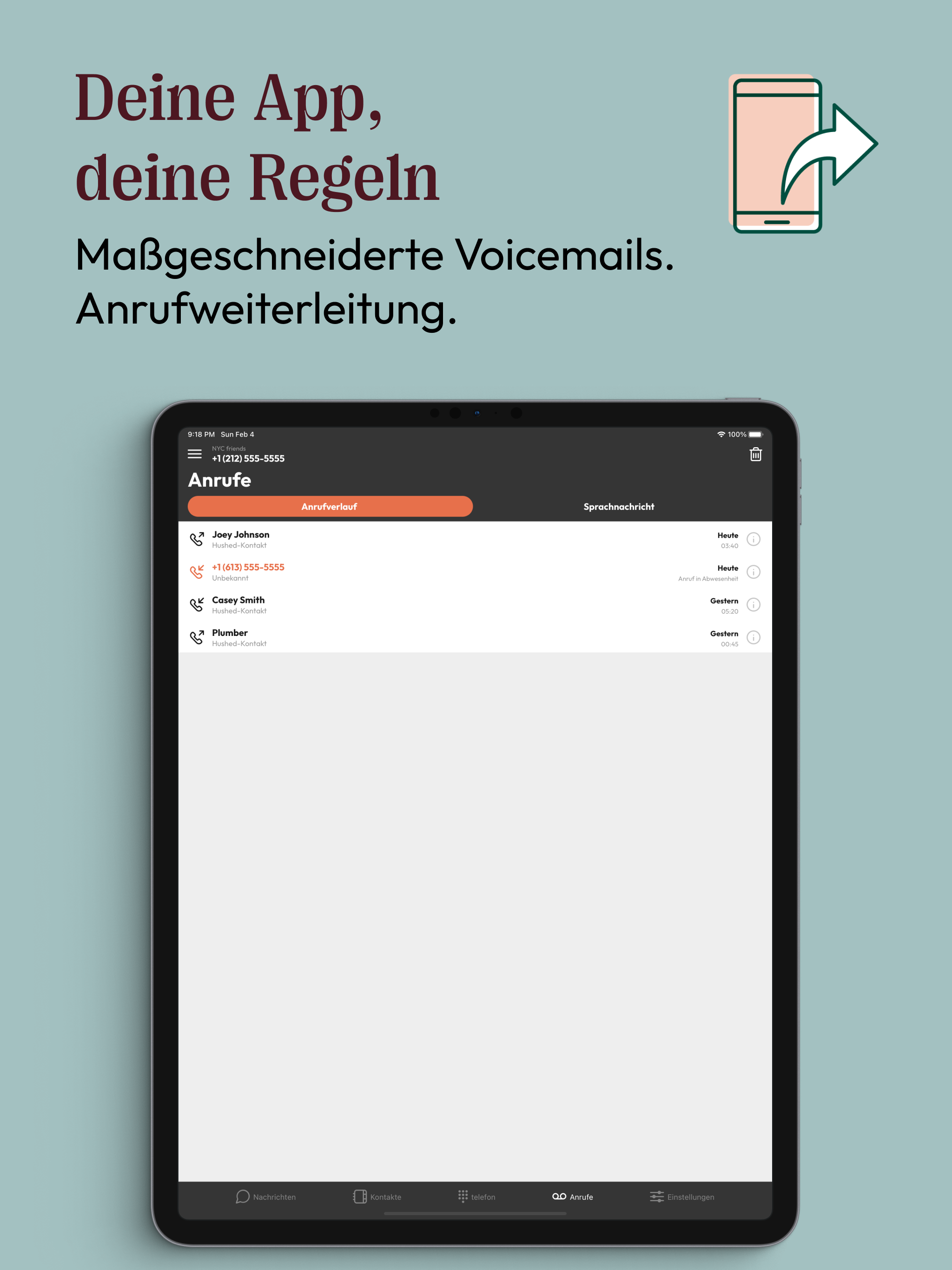 Hushed - zweite telefonnummer
