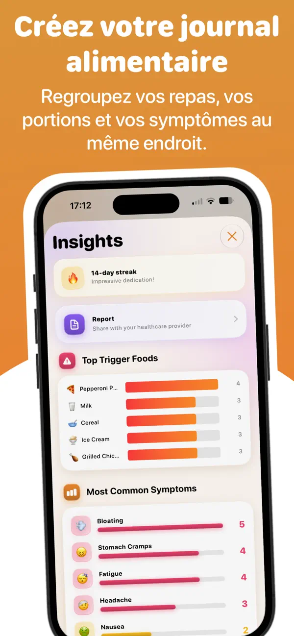 Screenshot #3 pour Suivi Aliments Symptômes