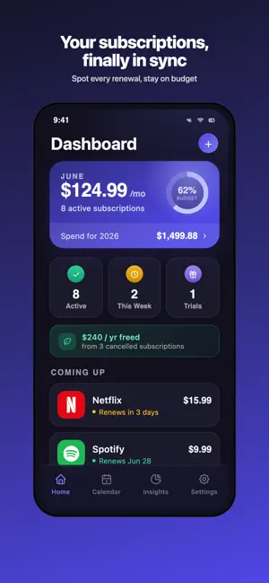 SubSync | Manage Subscriptions screenshot 1