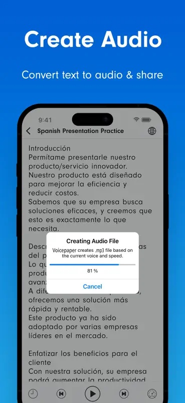 Voicepaper: Texto em Fala TTS screenshot 9 of 10