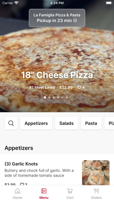 La Famiglia Pizza & Pasta iPhone screenshot 2 - Food & Drink app